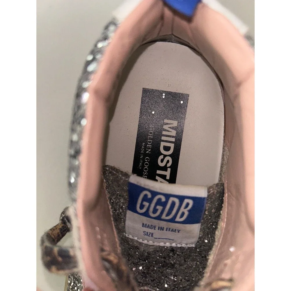Golden Goose Women's Mid Star Glitter Covered Mid Top Sneakers size 40/9 NWOT